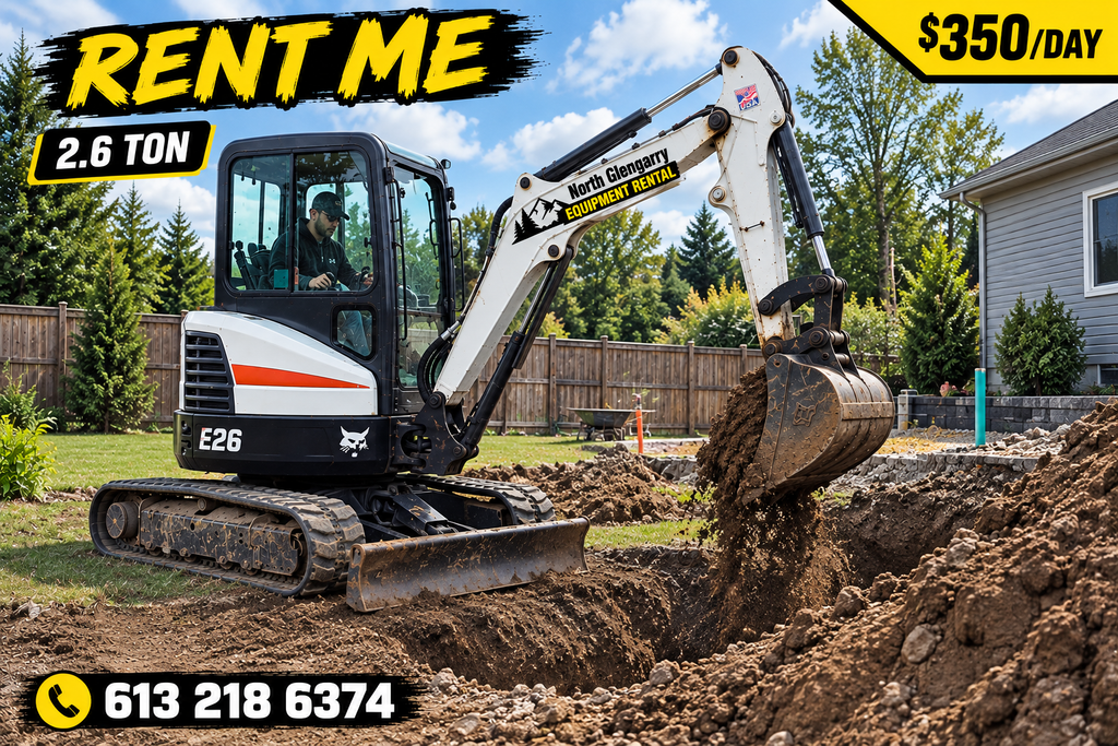 2.6 Ton Excavator for Rent Alexandria Ontario